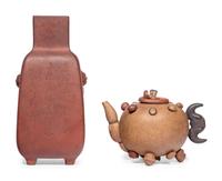 Two Yixing Zisha Pottery Wares
