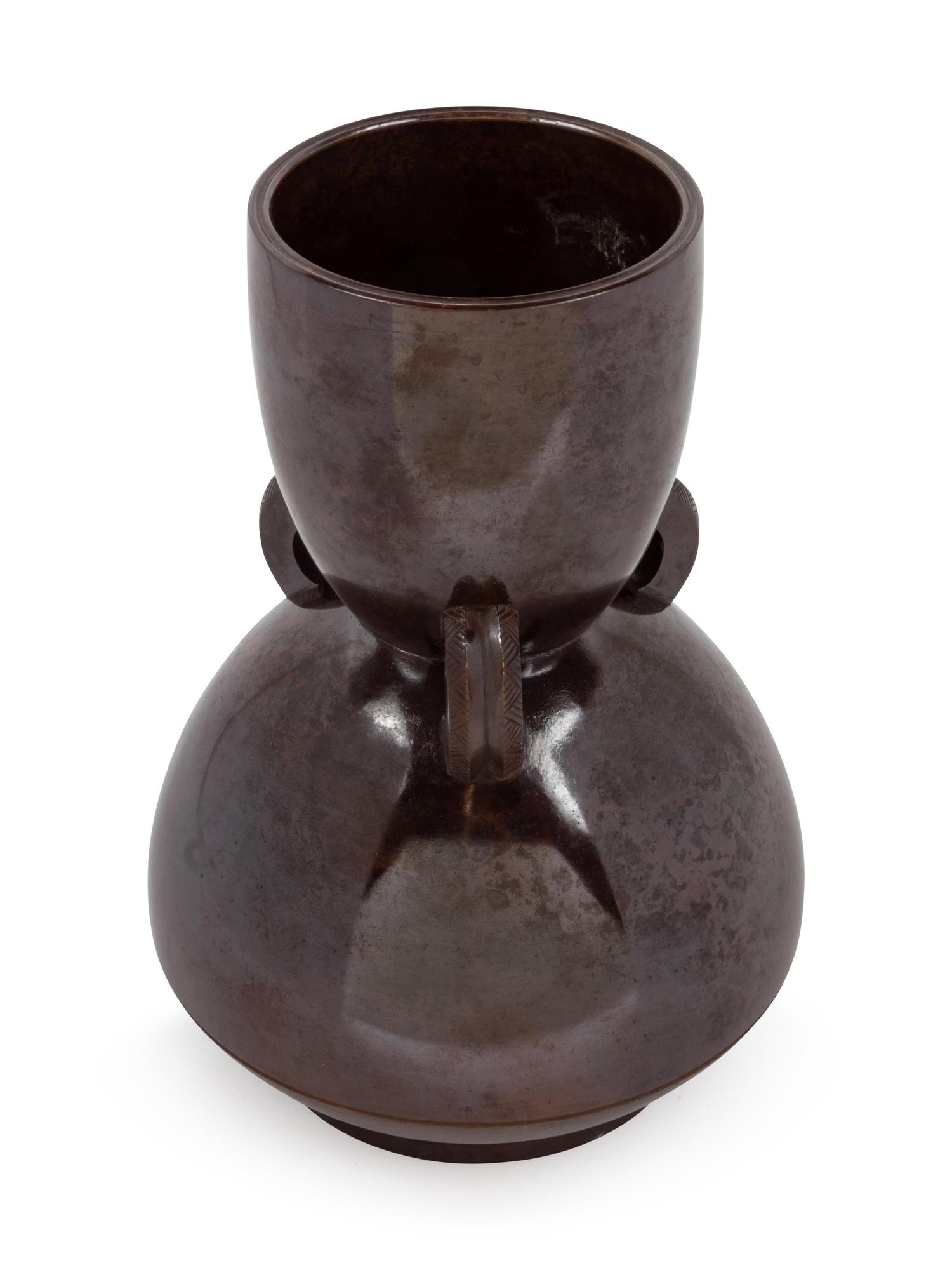 A Japanese Patinated Bronze Vase