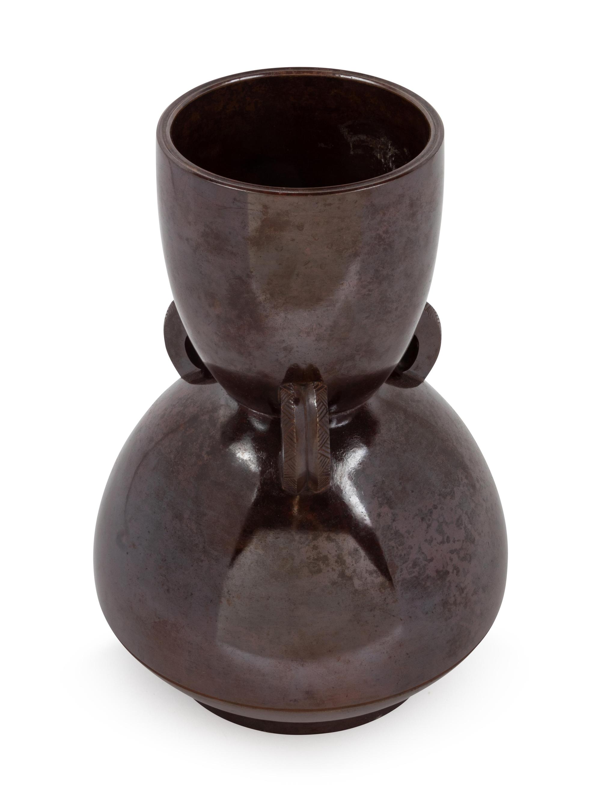 A Japanese Patinated Bronze Vase