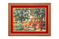 Eighteen Parisian Street Scene Paintings