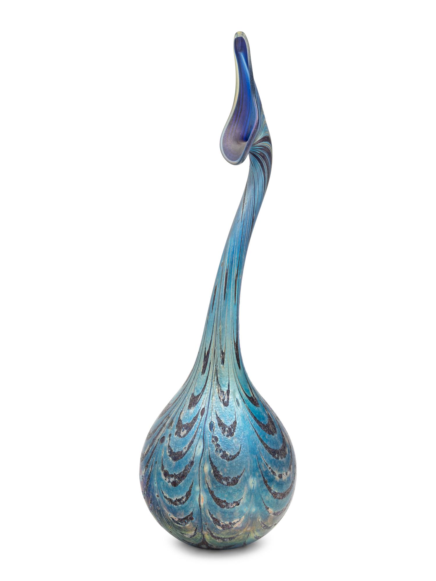 An Iridescent Glass Bud Vase