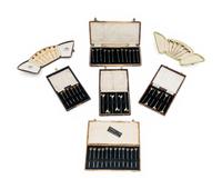 A Collection of Enameled Silver 'Rooster' Cocktail Picks