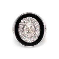 DIAMOND AND ONYX RING