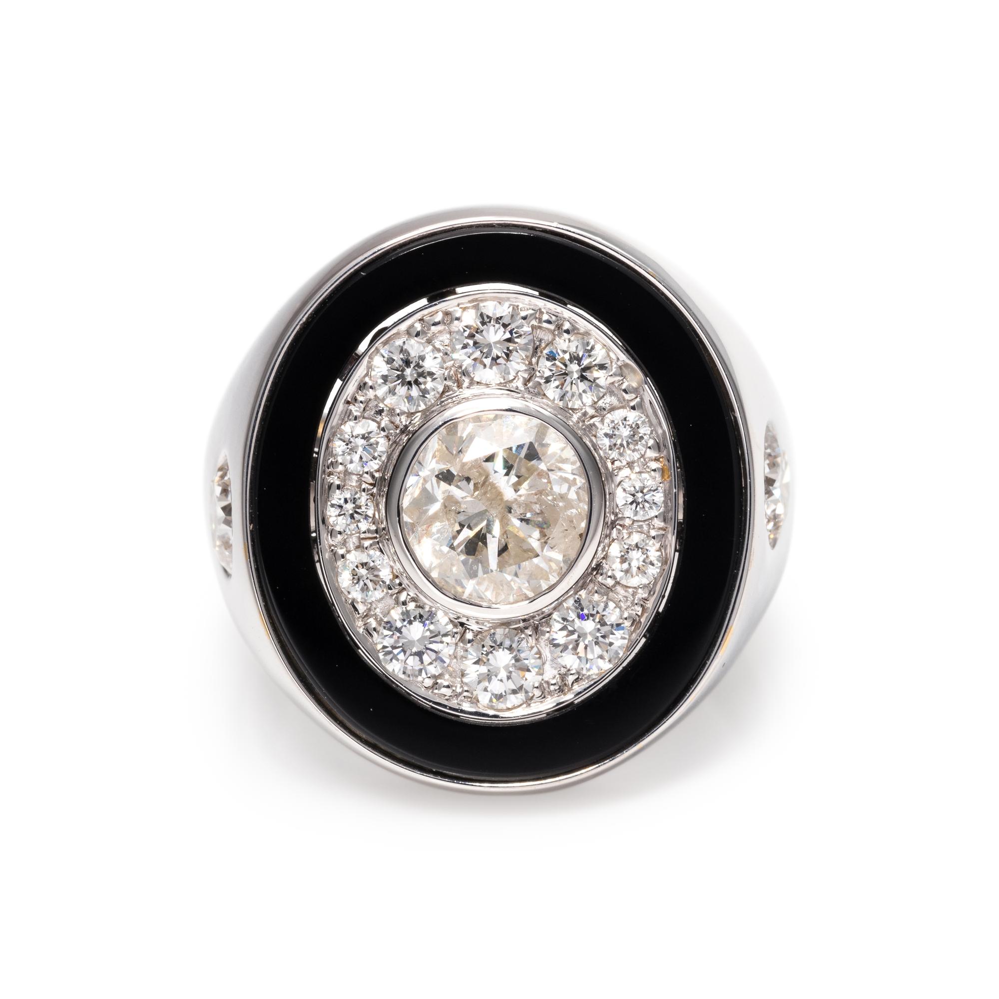 DIAMOND AND ONYX RING