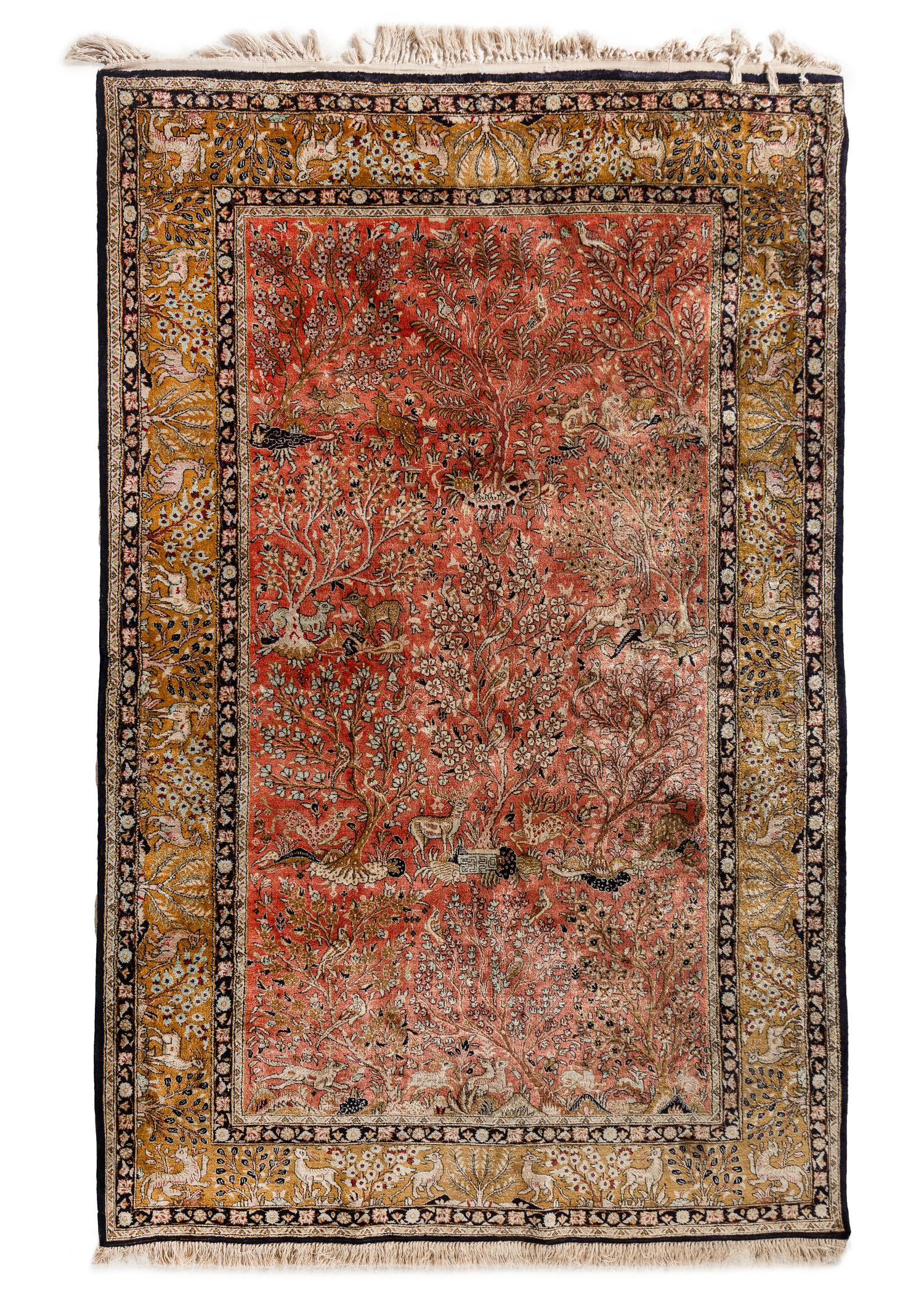 A Qom Silk Rug