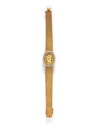 OMEGA, 14K YELLOW GOLD AND DIAMOND WATCH