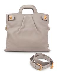 Salvatore Ferragamo Gray Leather Handbag, 2000s