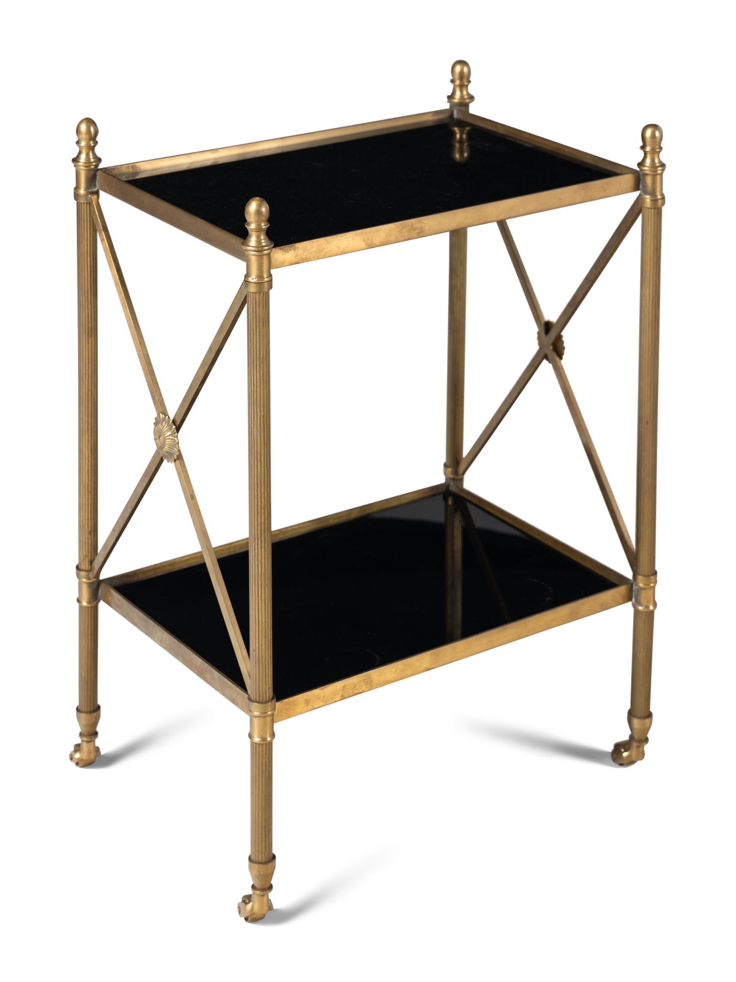 A Neoclassical Style Brass Side Table