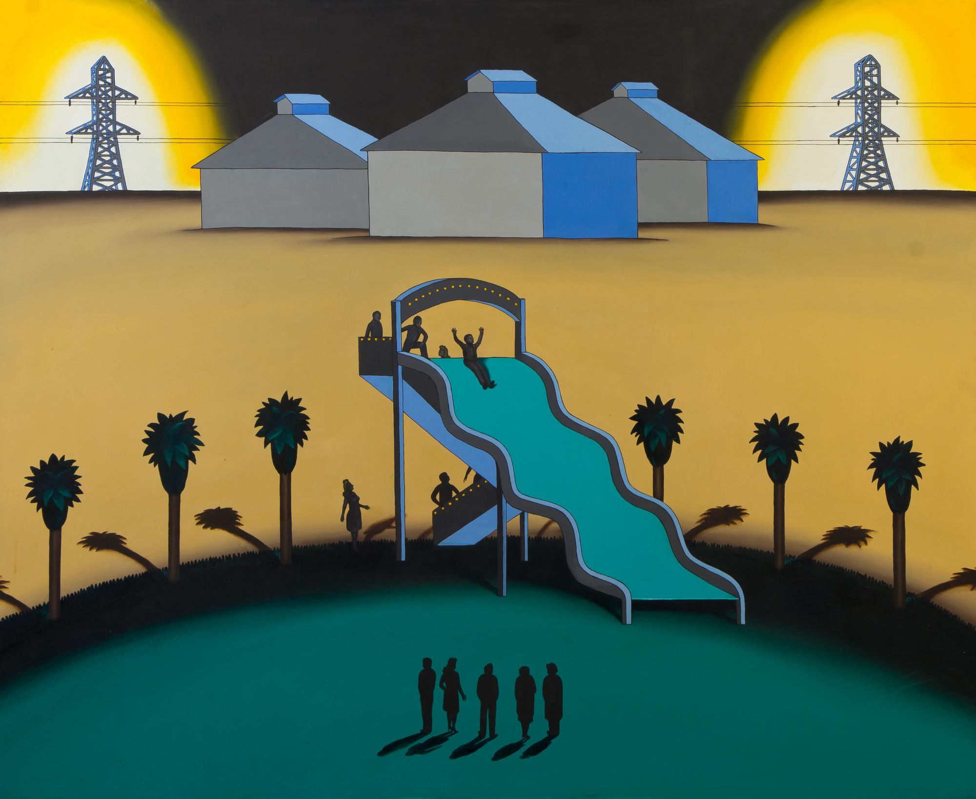 Roger Brown, (American, 1941-1997), Pyramid Courts, 1971