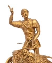 Two Gilt and Patinated Bronze Figure Groups of Roman Charioteers