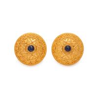 YELLOW GOLD AND SAPPHIRE EARCLIPS