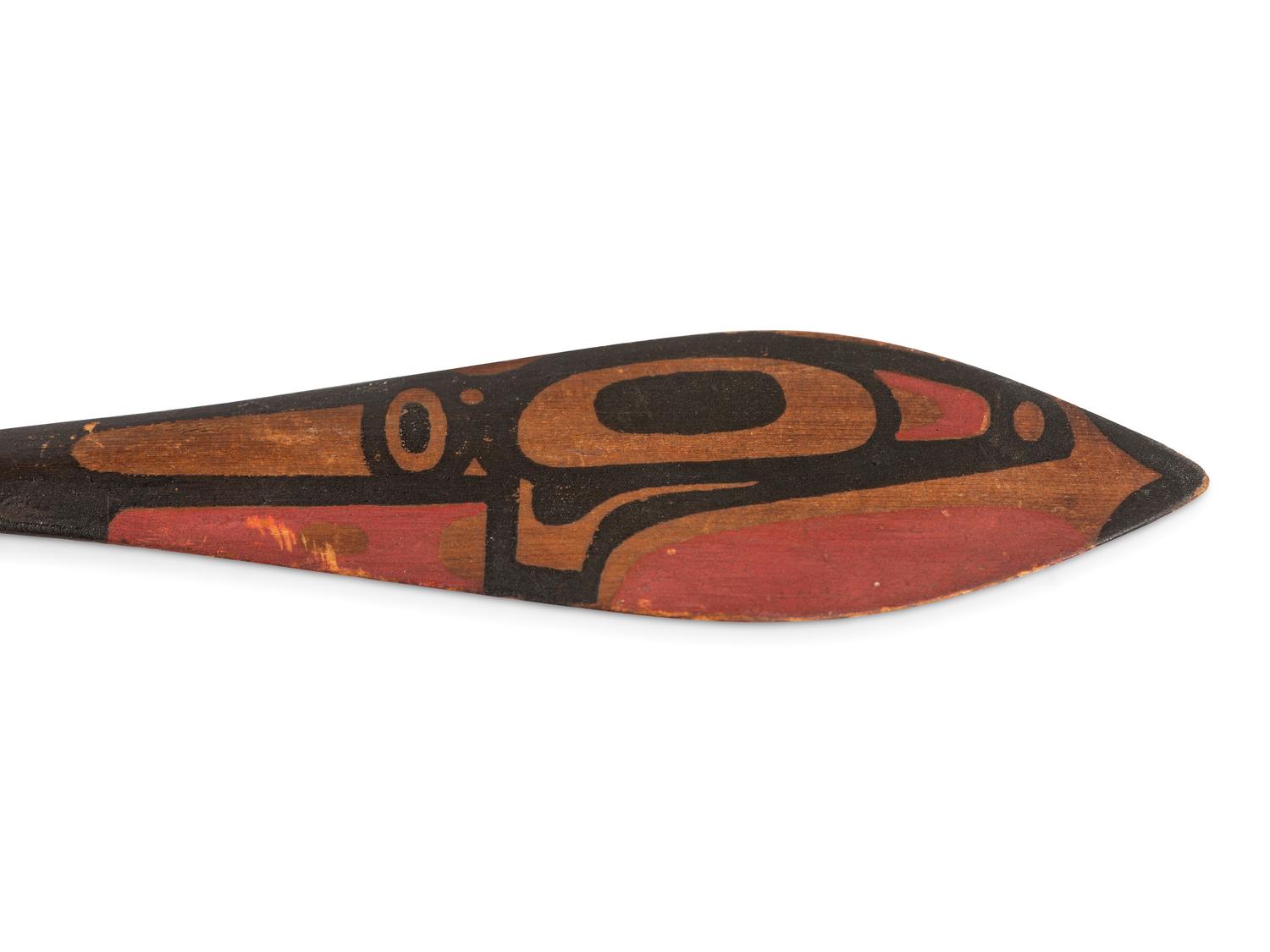 Haida Model Canoe and Paddles