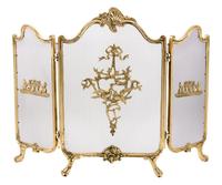 Two Rococo Style Brass Firescreens Height of taller screen 29 1/2 inches. — 20TH CENTURY