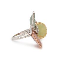 MULTIGEM, DIAMOND AND COLORED DIAMOND RING