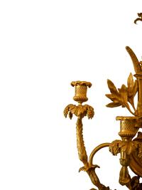 A Set of Four Louis XVI Style Gilt Bronze Five-Light Sconces