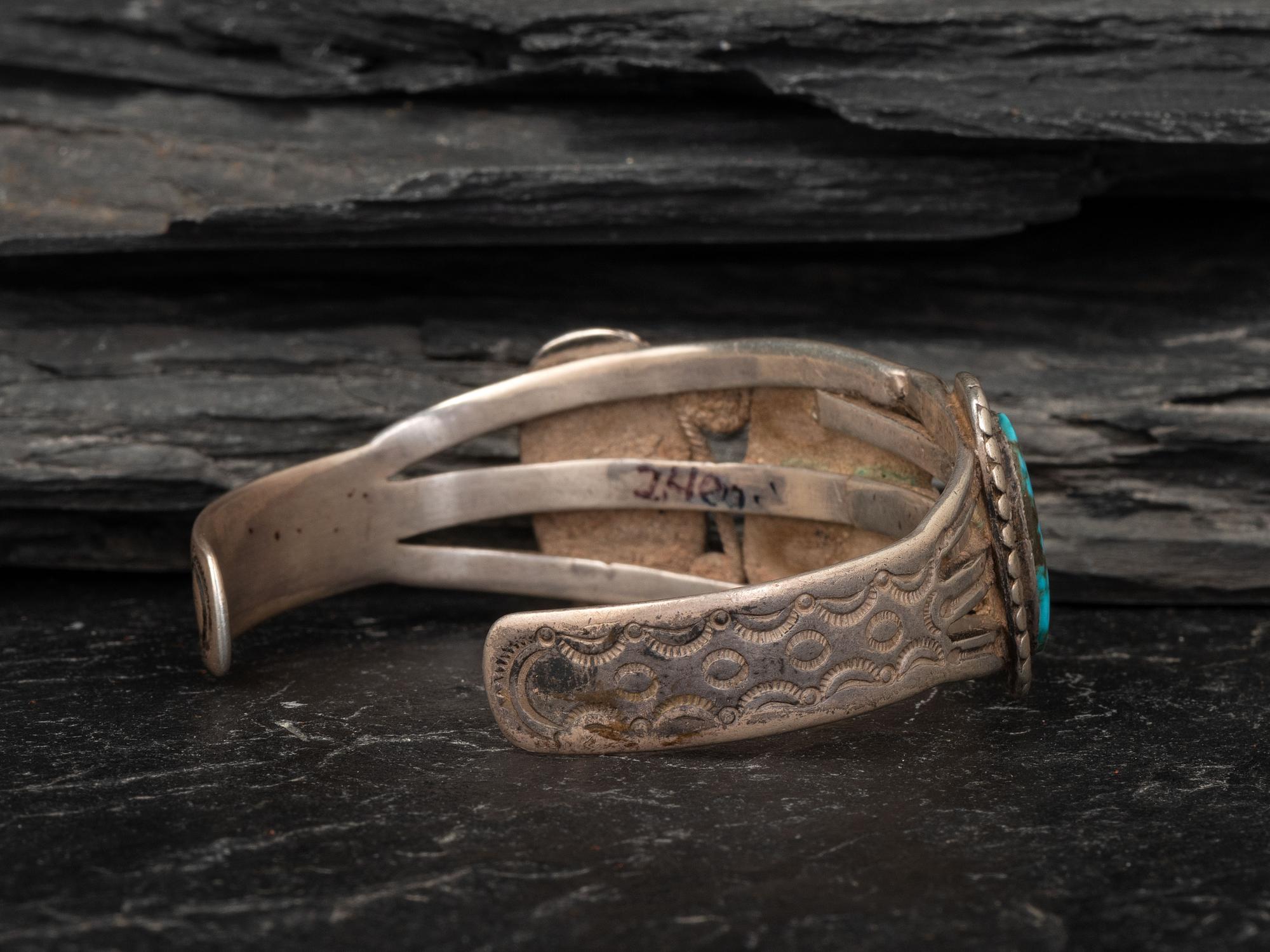 Navajo Silver and Turquoise Cuff Bracelet