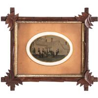 [EARLY PHOTOGRAPHY - OUTDOOR SCENES]. A group of 3 framed outdoor tintypes featuring buildings, comprising: