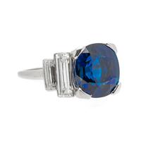 CARTIER, FRANCE, SAPPHIRE AND DIAMOND RING