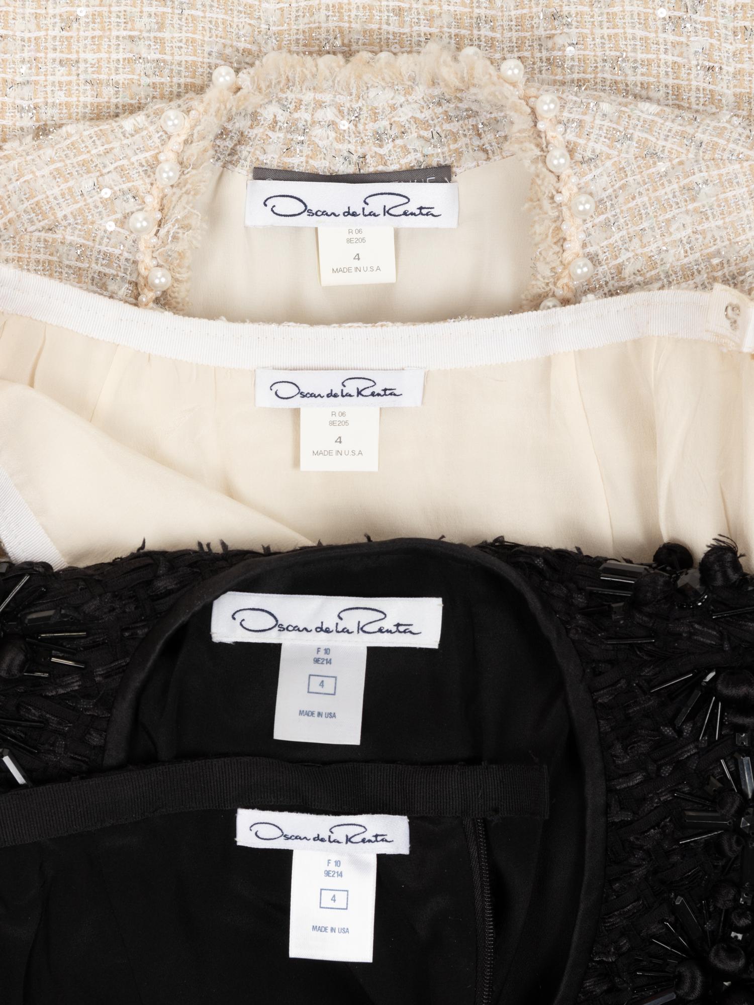 Two Oscar de la Renta Beaded Skirt Suits, 2006-10