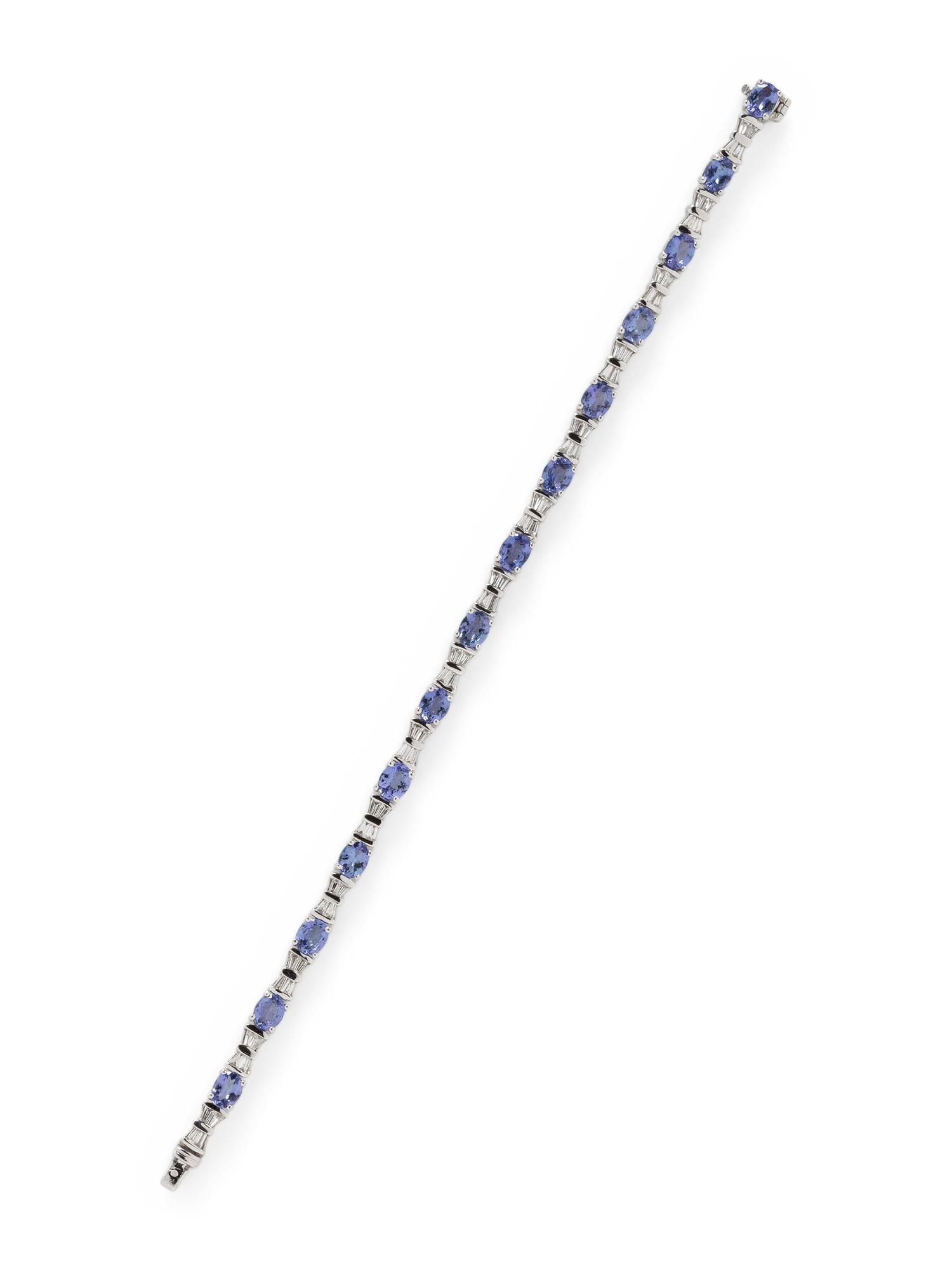 TANZANITE AND DIAMOND BRACELET