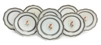 A Set of Eight Chinese Export Porcelain Armorial Plates Diameter 9 1/4 inches. — 18TH CENTURY