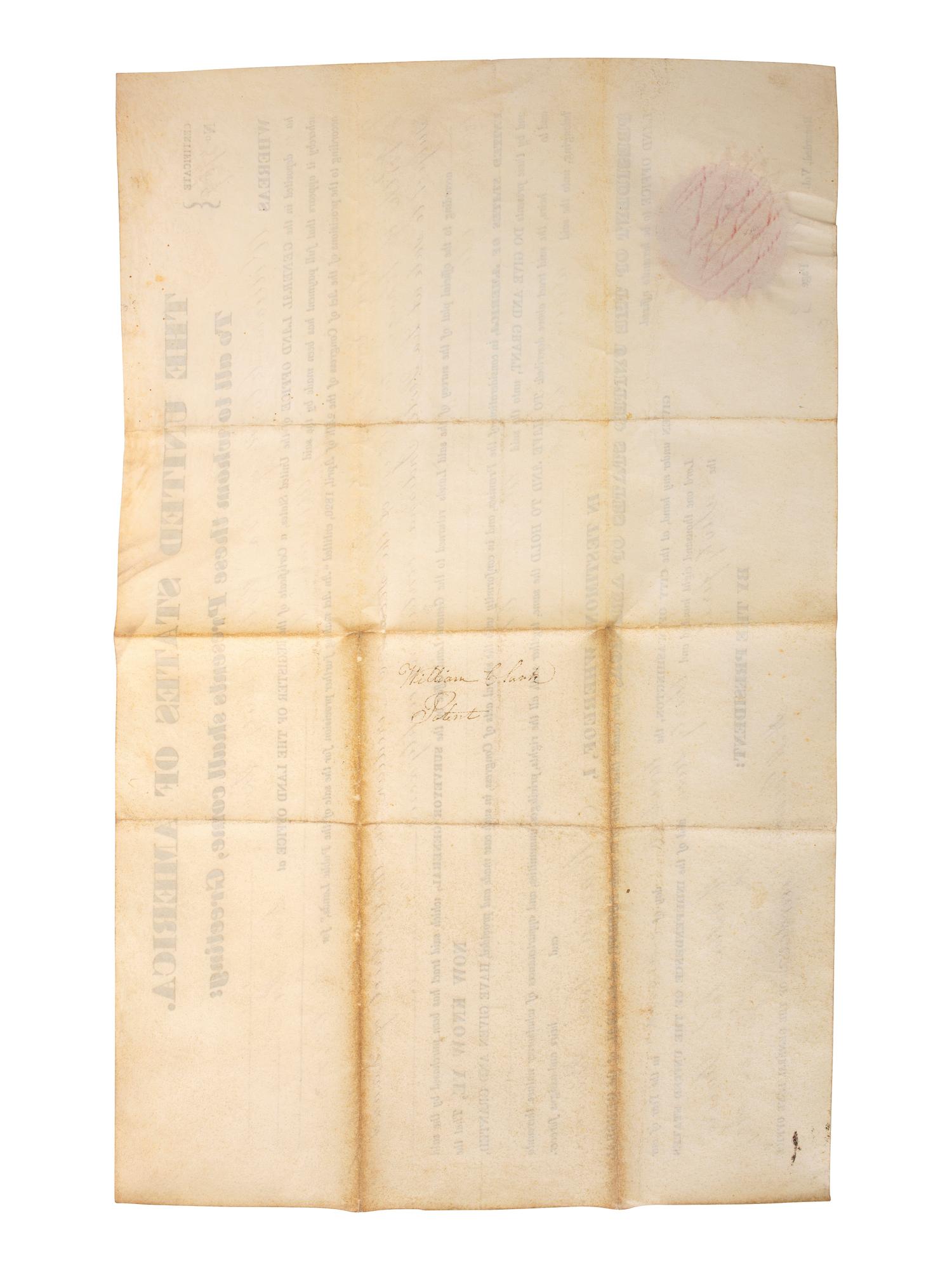 [VAN BUREN, Martin (1782-1862)]. A group of 2 secretarially signed land grants.