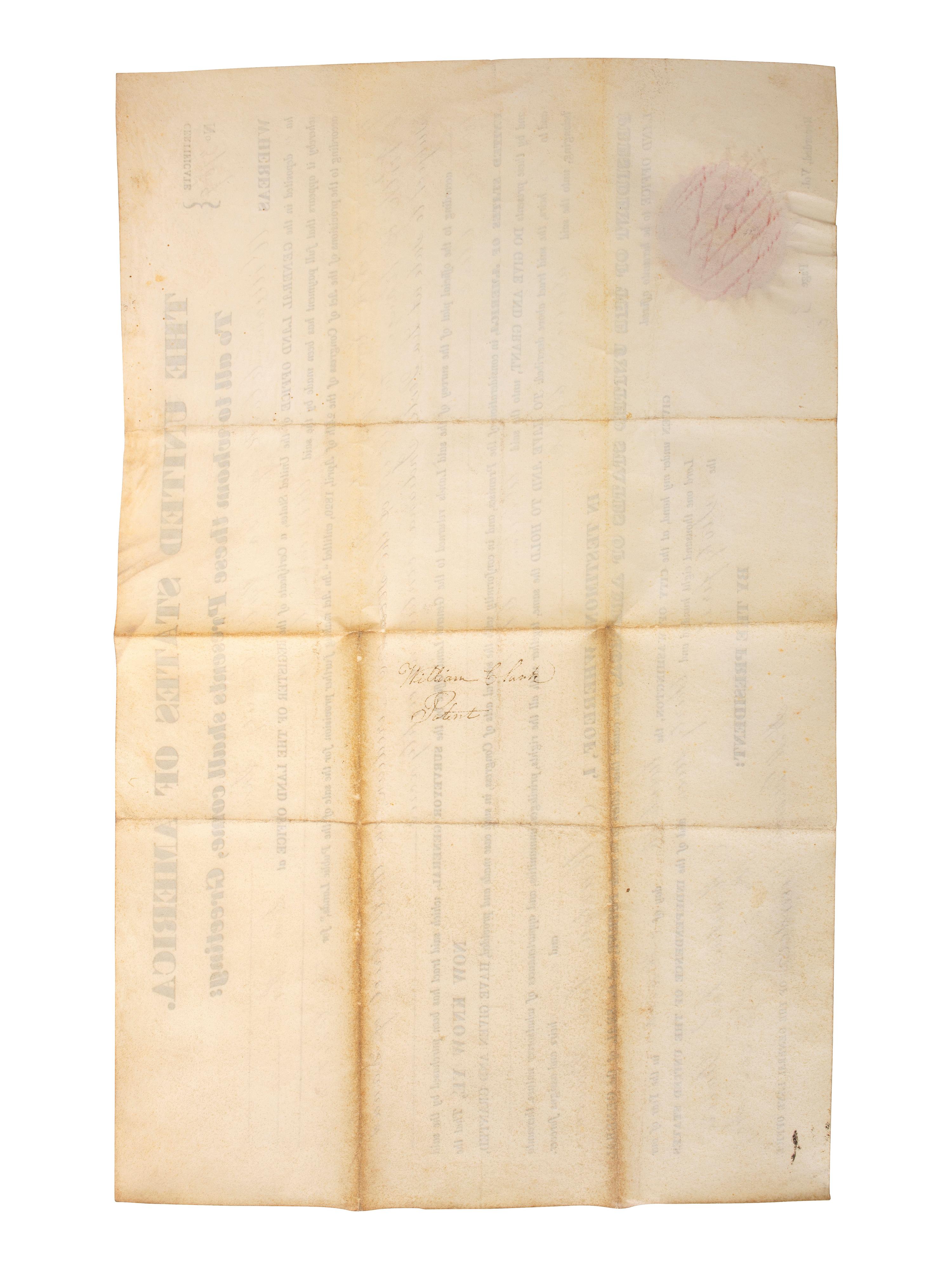 [VAN BUREN, Martin (1782-1862)]. A group of 2 secretarially signed land grants.