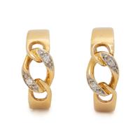 GUCCI, YELLOW GOLD AND DIAMOND EARCLIPS