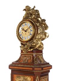 A Louis XVI Style Gilt Bronze Mounted Parquetry and Mahogany Régulateur de Pendule