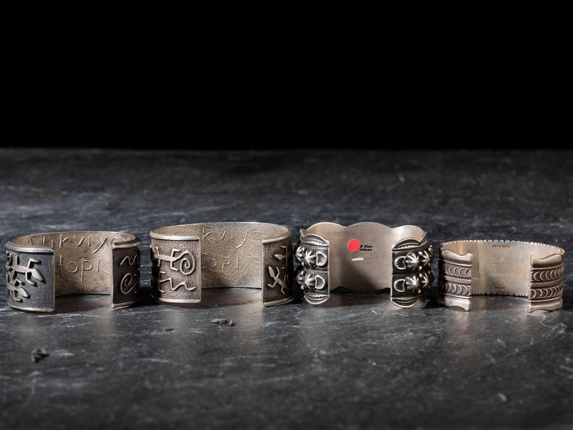 Navajo and Hopi Sterling Silver Cuff Bracelets