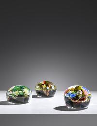 Collection of Three Root People Botanical Paperweight Works, 1994-97