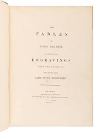 DRYDEN, John (1631-1700). The Fables of John Dryden, Ornamented with Engravings from the Pencil of… Lady Diana Beauclerc . London: T. Bensley, 1797.
