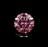 A 0.58 Carat Round Brilliant Cut Fancy Intense Purplish Pink Diamond,