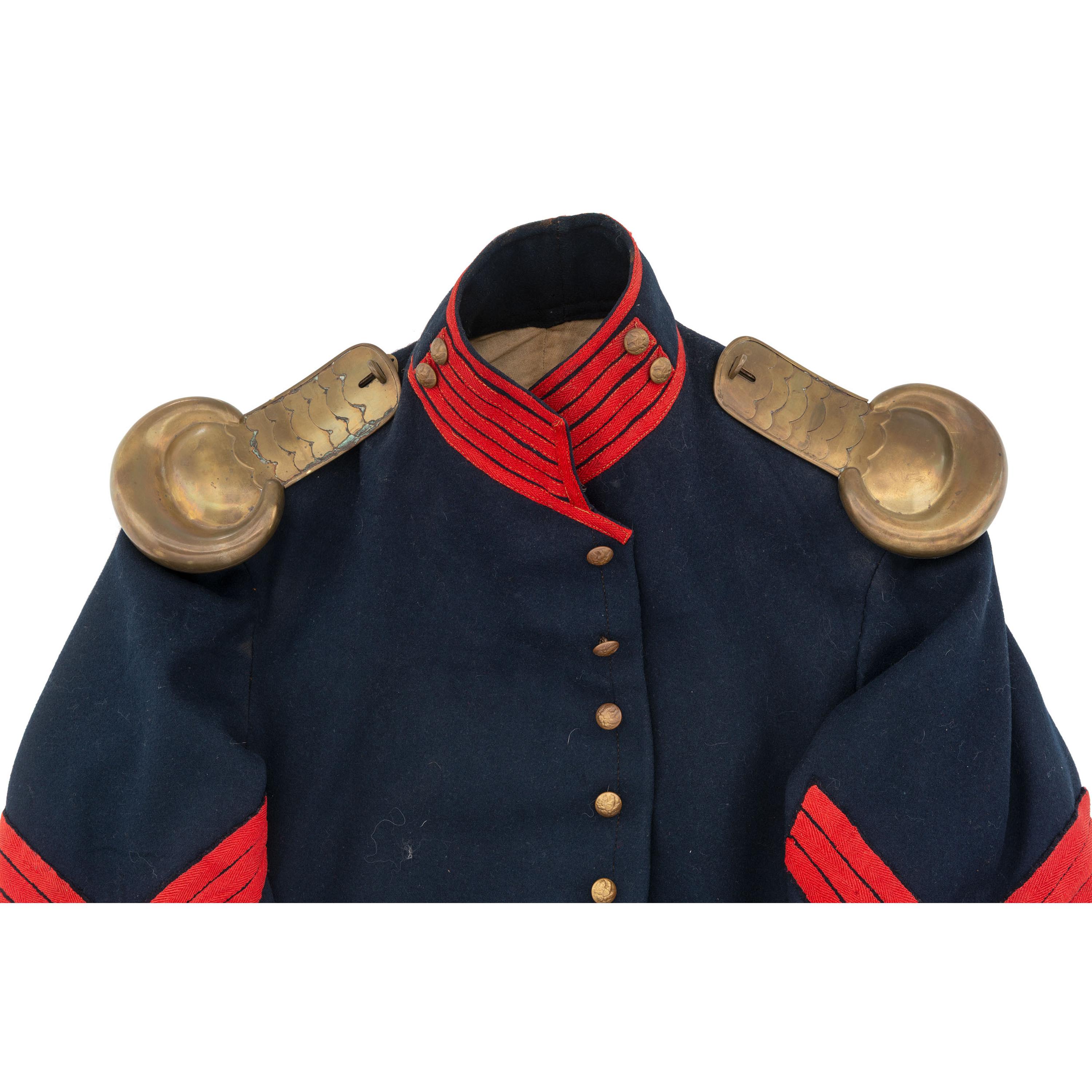 US Pattern 1858 Mounted Artillery Jacket with Sergeant's Chevrons and Brass Epaulets.