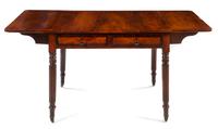 A Regency Mahogany Drop-Leaf Table Height 29 x width 36 1/4 (closed) x depth 32 inches. — 19TH CENTURY