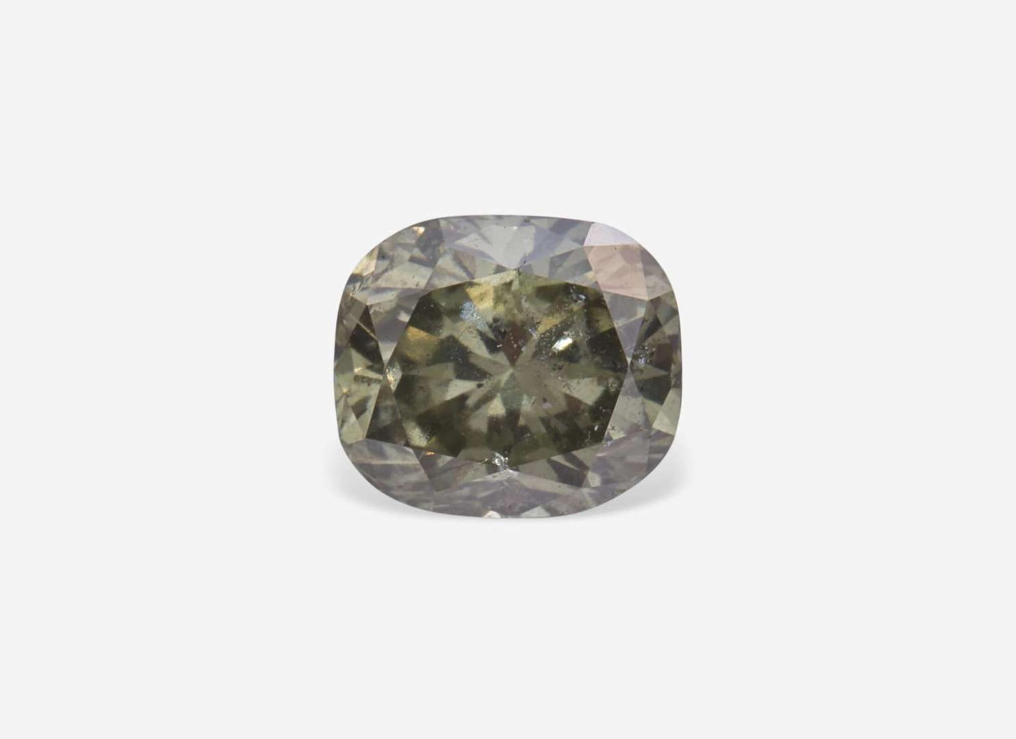An Unmounted 1.01 Carat Cushion-Cut Chameleon Diamond, GIA Certified