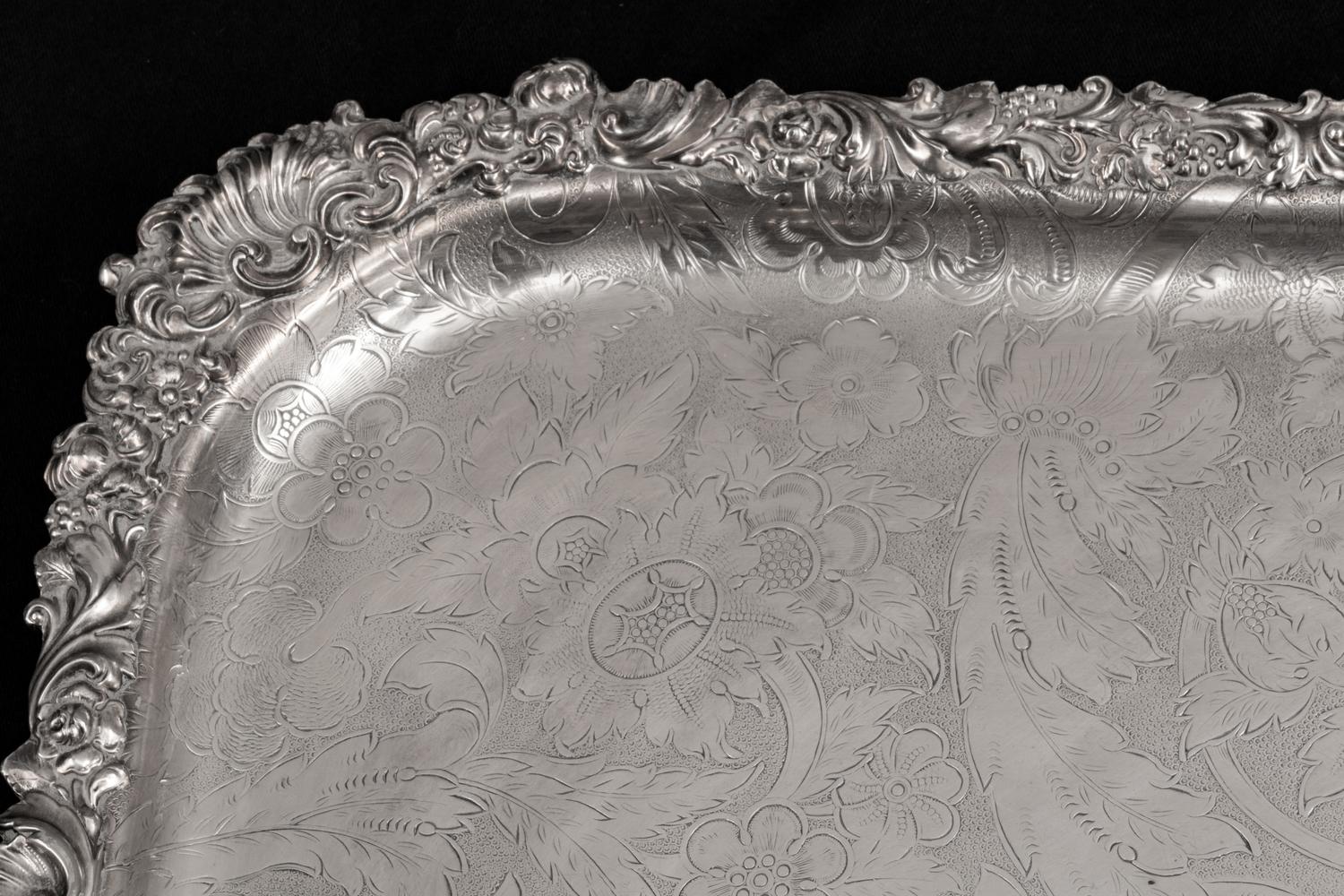 A Large English Silverplate Two-Handled Tray — Barker Ellis, Early 20th Century