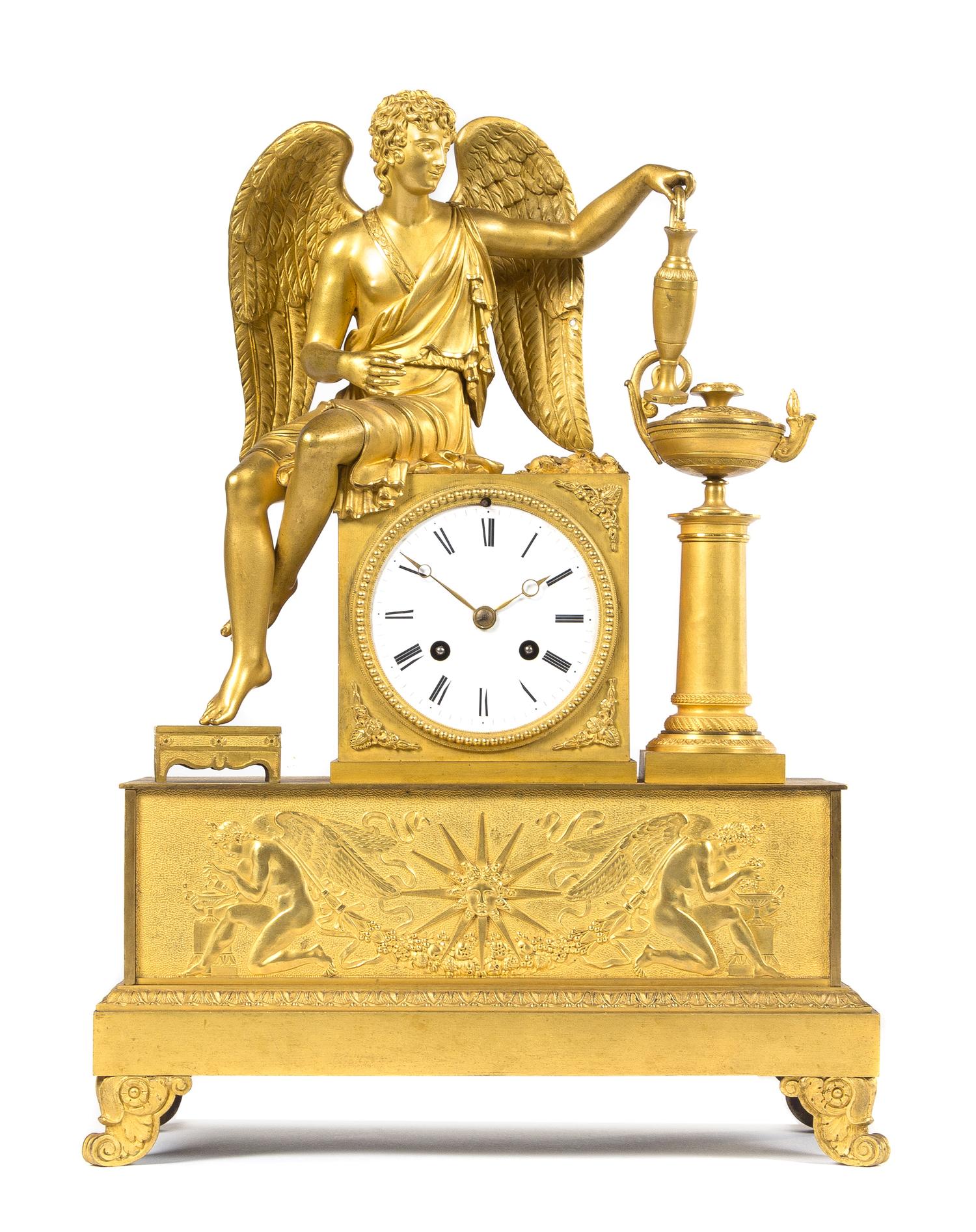 A French Gilt Bronze Figural Mantel Clock — 19TH CENTURY
