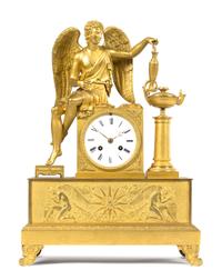 A French Gilt Bronze Figural Mantel Clock — 19TH CENTURY