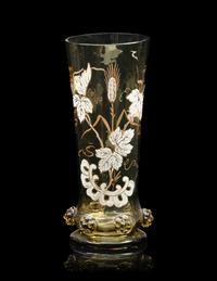 A Bohemian Enameled Glass Drink Service