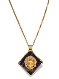 YELLOW GOLD AND SODALITE PENDANT/NECKLACE