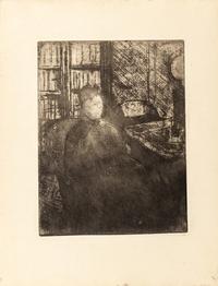 Knitting in the Glow of a Lamp , c. 1880