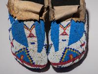 Sioux Fully Beaded Buffalo Hide Moccasins