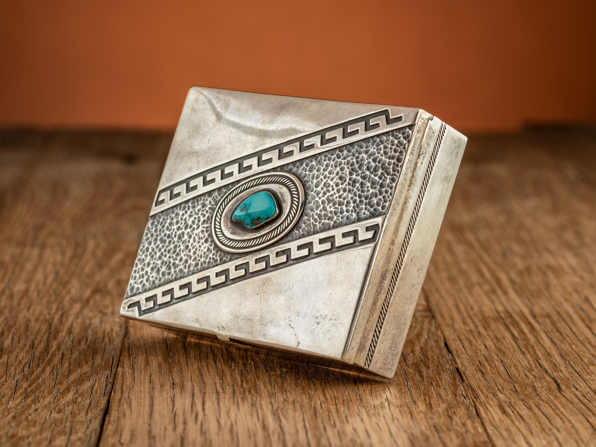 Sterling Silver and Turquoise Lidded Box