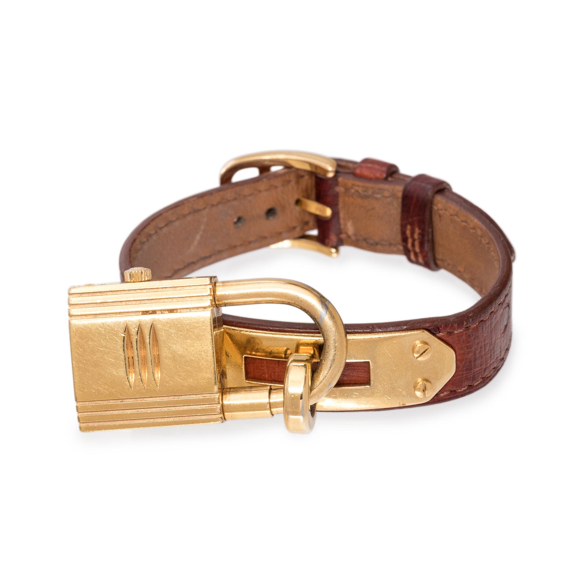 HERMÈS, GOLD-PLATED 'KELLY' WRISTWATCH