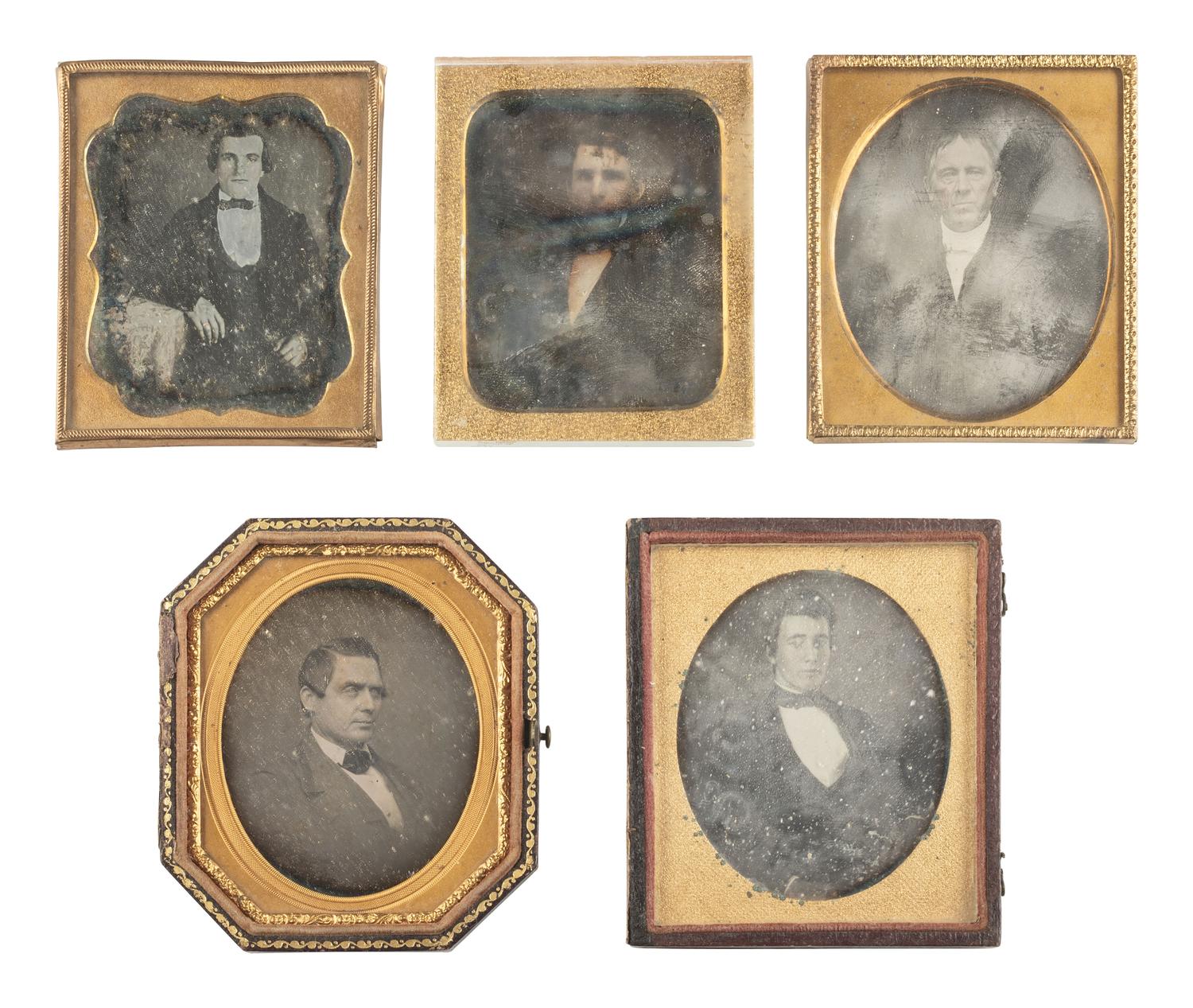 [EARLY PHOTOGRAPHY]. 25 assorted sixth plate daguerreotypes of men.
