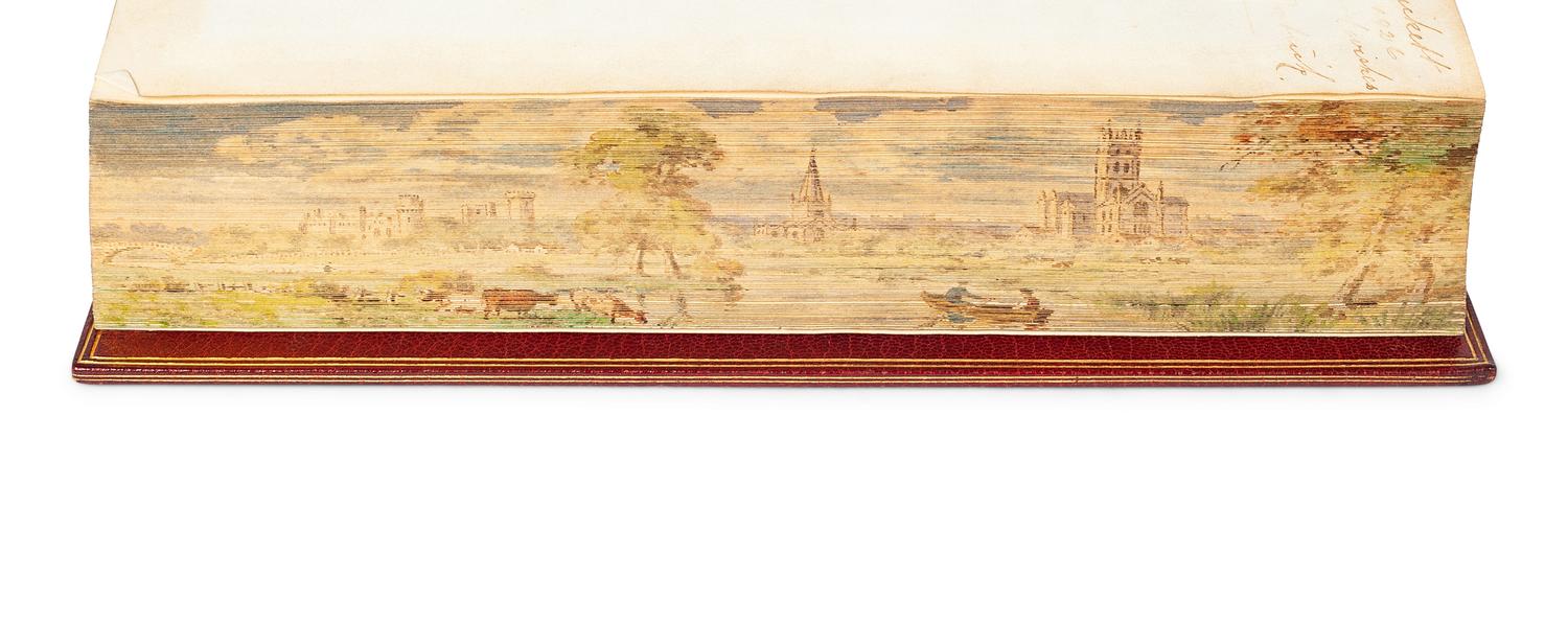 [FORE-EDGE PAINTING]. A group of 2 religious books concealing FORE-EDGE PAINTINGS, comprising: