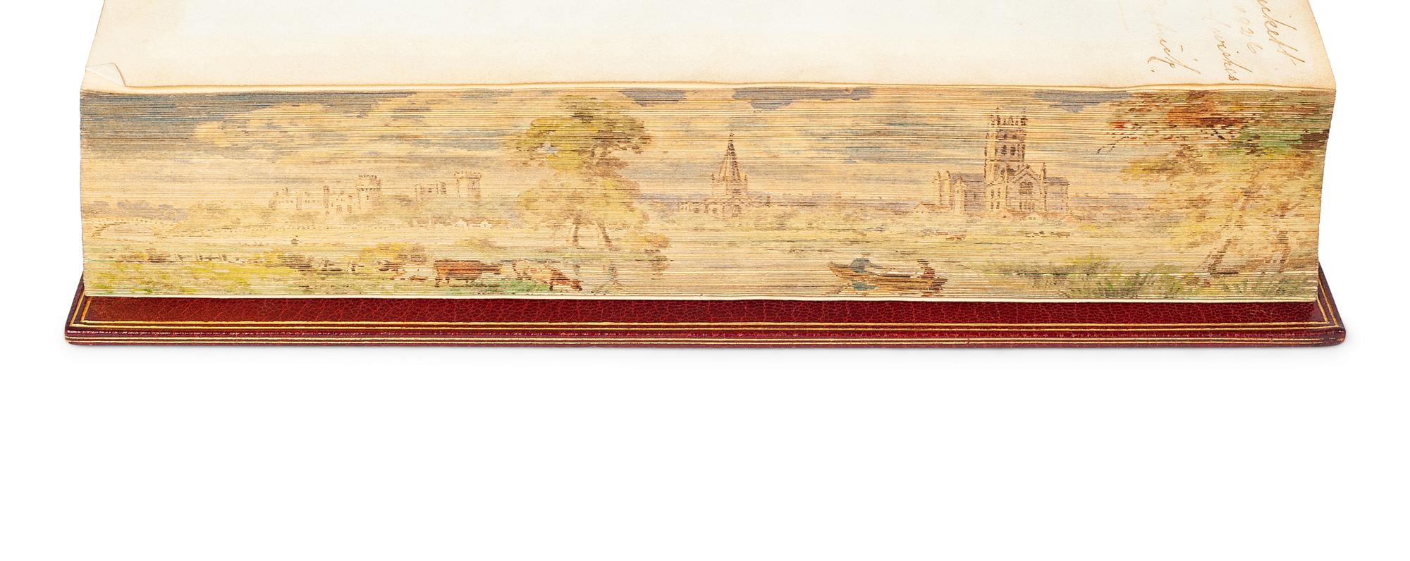 [FORE-EDGE PAINTING]. A group of 2 religious books concealing FORE-EDGE PAINTINGS, comprising: