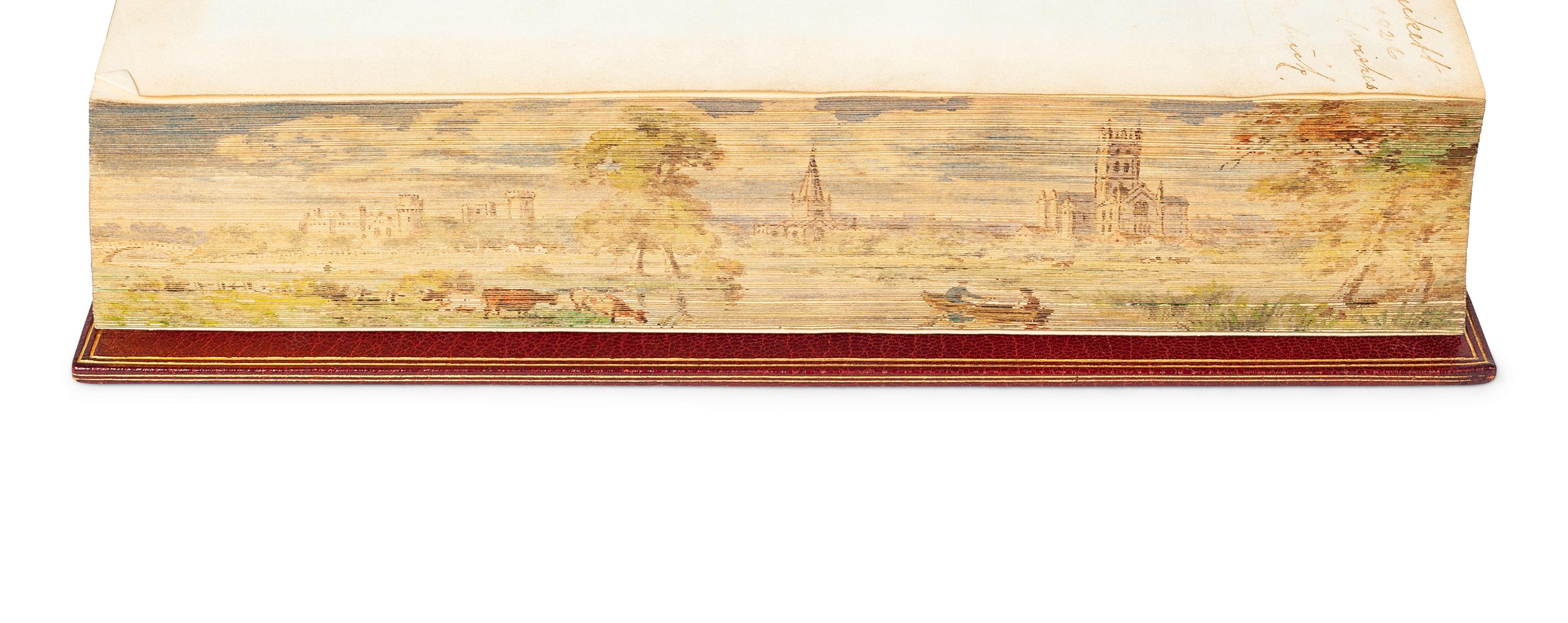 [FORE-EDGE PAINTING]. A group of 2 religious books concealing FORE-EDGE PAINTINGS, comprising: