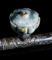 Two Chinese Opium Pipes and One Silver Opium Lamp, Late Qing-Republic Period 晚清-民國 烟槍、煙燈兩套